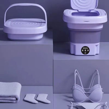 Mini Machine à Laver Pliable 8L – Compacte, Portable avec Panier Essorage Séparé